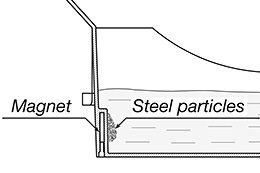 Magnet Cleans the Stone of Steel Particles 