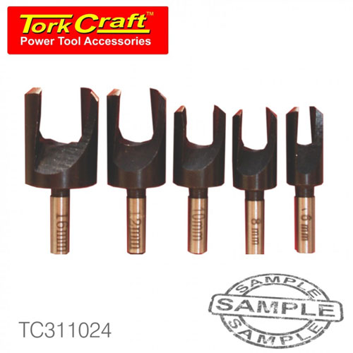 TorkCraft 5 Piece Plug Cutter Set 6-8-10-12-16mm