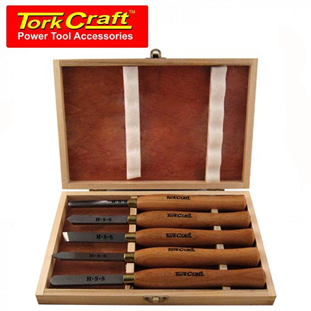 TorkCraft 5 Piece HSS Wood Turning Chisel Set | CH10005