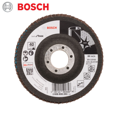 Bosch - 115MM, 40G, BEST FOR INOX ANGLED FLAP | Tools4Wood