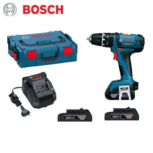 Bosch Gsb 18v Li Cordless Drill Driver W 3 X 1 5ah Batteries In