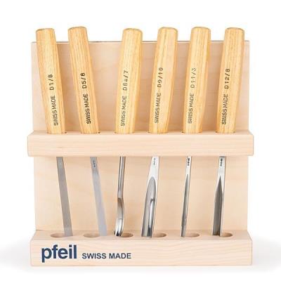 pfeil Swiss made Intermediate Size Carving Tool Set (A), 6 piece