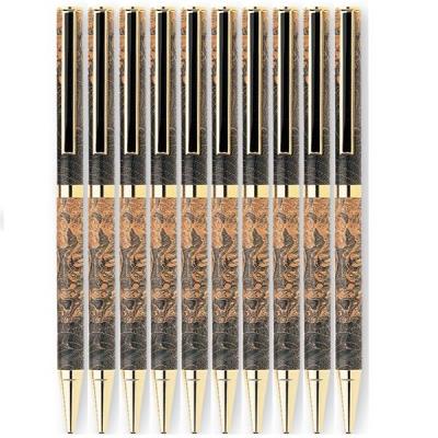 10-Pack Slim Style Clip Ballpoint Pen Kit - Cobalt Gold