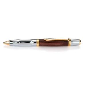 Wall Street II Grip Ballpoint Pen Kit Chrome & Woodcraft Gold
