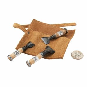 Miniature Japanese Chisels with Leather Wrap 3-piece