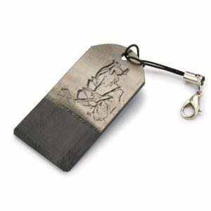 Tsunesuburo Plane Blade Key Chain with Blacksmith Stamp