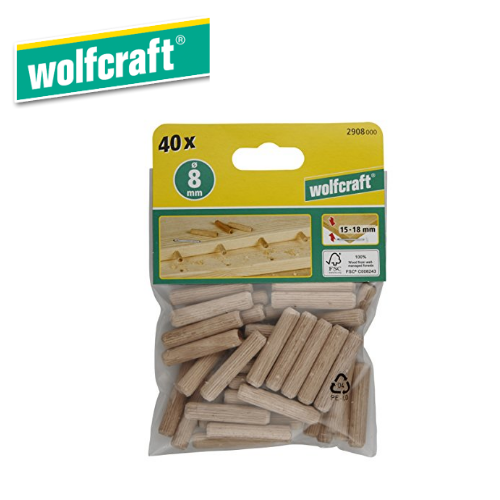 Wolfcraft – 40 Dowel pins beech ø8x40mm