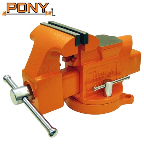 PONY 6″ Heavy-Duty Workshop Bench Vise with Swivel Base