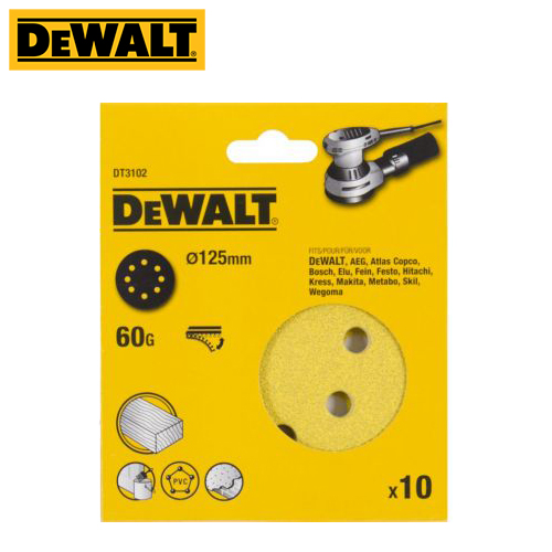 Dewalt DT3102-QZ Sanding Disc 125mm 60 Grit 10/Pk
