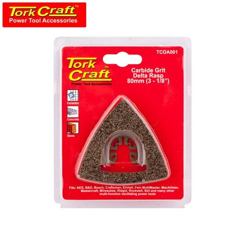TorkCraft Quick Change Carbide Grit Delta Rasp 80mm (3-1/8")