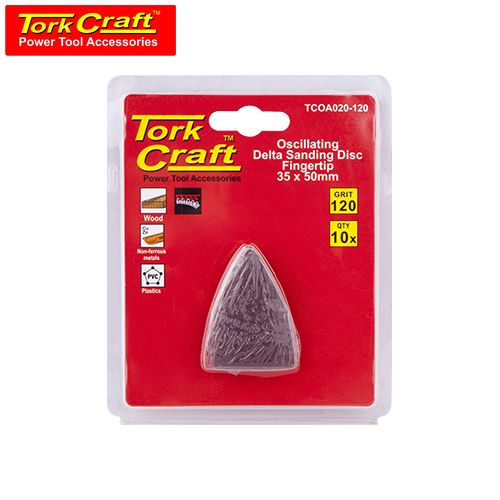 TorkCraft 10Pc Oscilating Sandpaper A/O 35 X 50mm Fingertip 120Grit