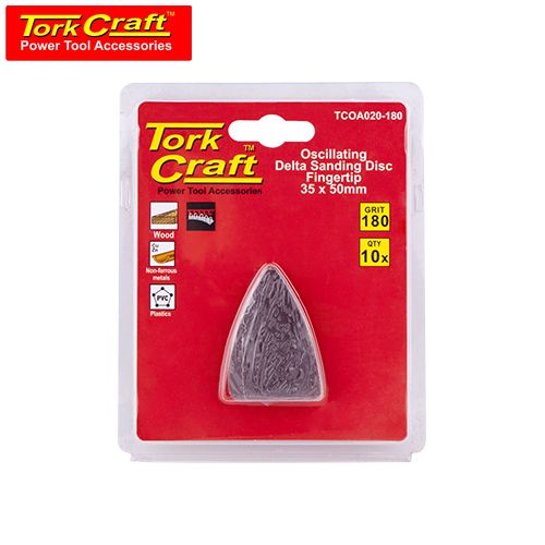 TorkCraft 10Pc Oscilating Sandpaper A/O 35 X 50mm Fingertip 180Grit