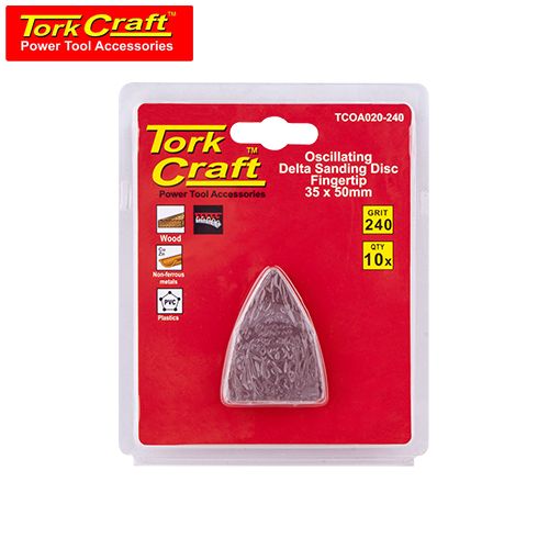 TorkCraft 10Pc Oscilating Sandpaper A/O 35 X 50mm Fingertip 240Grit
