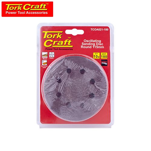 TorkCraft 10Pc Oscilating Sandpaper A/O 115mm Round 180Grit