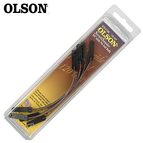 Olson 4Pc Scroll Saw Sander 5" 125mm x 1/4" 120 Grit Pin End (SSB91212BL)