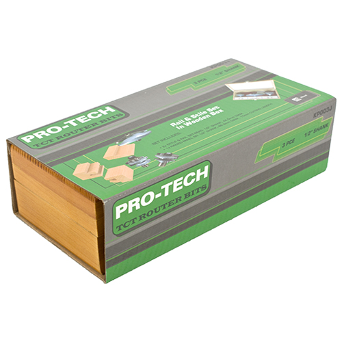 Pro-Tech 3Pc Rail & Stile Bead Set 1/2″ Shank in Wooden Box (KP003J)