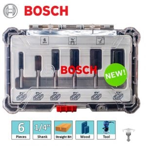 Bosch 6 Piece Straight Router Bit Set