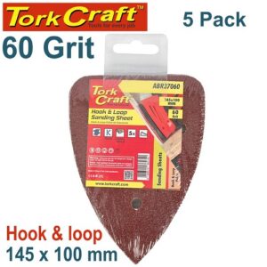 TorkCraft 5/Pk Sanding Triangle 145 x 100mm 60 Grit Velcro (ABR37060)