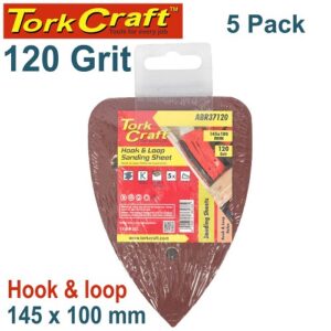 TorkCraft 5/Pk Sanding Triangle 145 x 100mm 120 Grit Velcro (ABR37120)