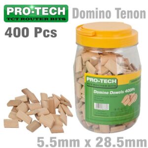 Pro-Tech 400Pc Beech Domino Tenon 5.5 X 28.5MM in Jar