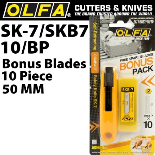 Olfa Safety Cutter Model SK-7 + 10 Free SKB7 Blades (CTR SK-7-SKB7-10)