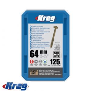 Kreg 125Pk HD Protec-Kote Pocket-Hole Screws 64mm/2.50" #14 Coarse Maxi-Loc | SML-C2X250-125-INT
