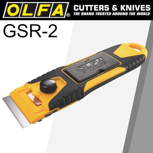 Olfa Compact Slim Glass Scraper S/Steel Blade 40Mm x 18mm + 6 Blades (OLF GSR-2)