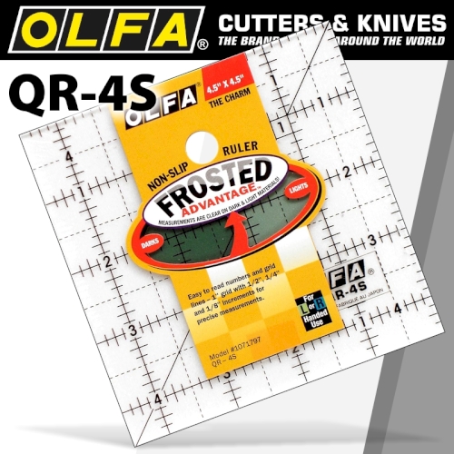Olfa Quilt Ruler 4" X 4" Square W/Grid (RUL QR-4S)