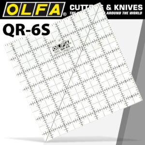 Olfa Quilt Ruler 6" X 6" Square W/Grid (RUL QR-6S)