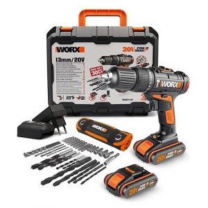 Worx 20V Cordless Impact Drill 2.0Ah Kit + Accessories | WX371.10