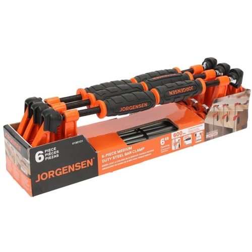 Jorgensen 6/Pk 6" Medium Duty Steel Bar Clamps | AC190101