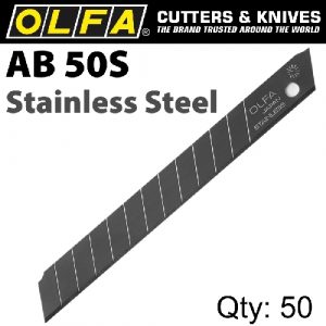 Olfa Blades Stainless Steel AB-50S 50/Pack 9mm