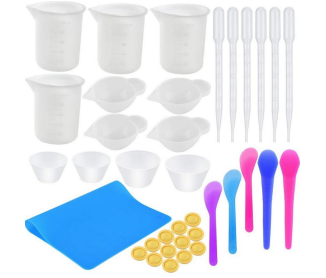 6X Silicone Measuring Cups Set for Epoxy Resin Silicone Mixing Cups for Resin, Size: Multi, White