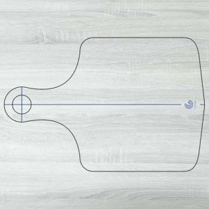 5mm Cast Acrylic Router Templates Classic Pizza Serving Board 535x355mm | CJT018
