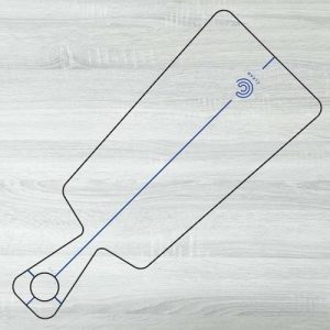 5mm Cast Acrylic Router Templates Flared Paddle Charcuterie Board 400x165mm | CJT010