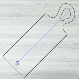 5mm Cast Acrylic Router Templates Flow Handle Cheese Board 510x180mm | CJT008