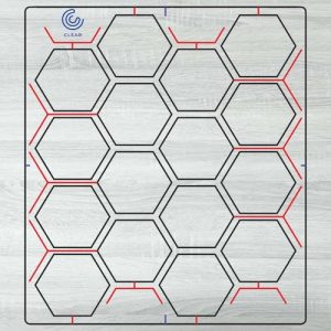 5mm Cast Acrylic Router Templates Large Honeycomb Inlay Set 300x340mm | CJT051