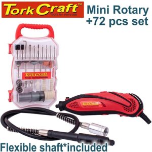 TorkCraft 72Pc Mini Rotary Tool Kit + Flexible Shaft | TC08872