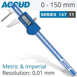 Accud Stainless Steel Digital Tube Thickness Caliper 150mm | AC137-006-11