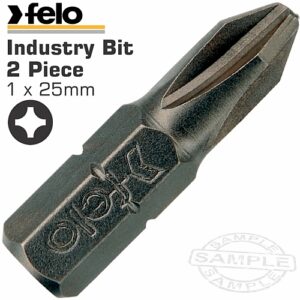 Felo 2Pc PHILLIPS No. 1 x 25mm Insert Bit | FEL02201036