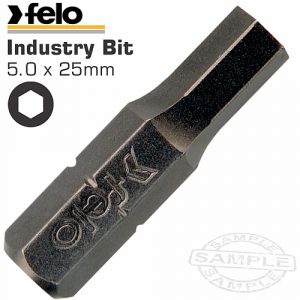 Felo HEX No. 5.0 x 25mm Insert Bit (Bulk) | FEL02450010