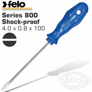 Felo 800 SLOTTED 4.0 x 0.8 x 100mm Shock Proof Screwdriver | FEL80004390