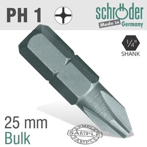 Schroder PH No. 1 x 25mm Insert Bit | SC20019