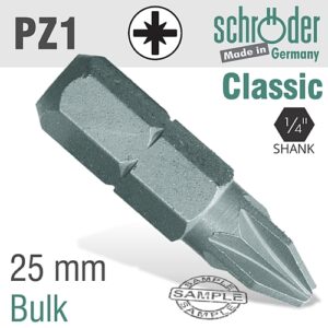 Schroder PZ No. 1 x 25mm Insert Bit | SC20119