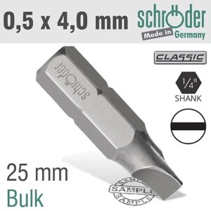 Schroder SLOTTED 0.5 x 4.0 x 25mm Insert Bit (Bulk) | SC20219