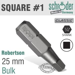 Schroder ROBERTSON No. 1 x 25mm Insert Insert Bit | SC21419