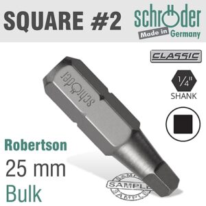 Schroder ROBERTSON No. 2 x 25mm Insert Insert Bit | SC21429