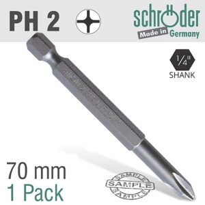 Schroder PH No. 2 x 70mm Power Insert Bit | SC23051