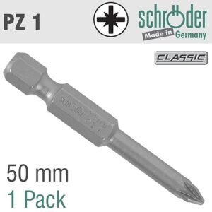 Schroder 2/Pk PZ No. 1 x 50mm Insert Bit | SC23112