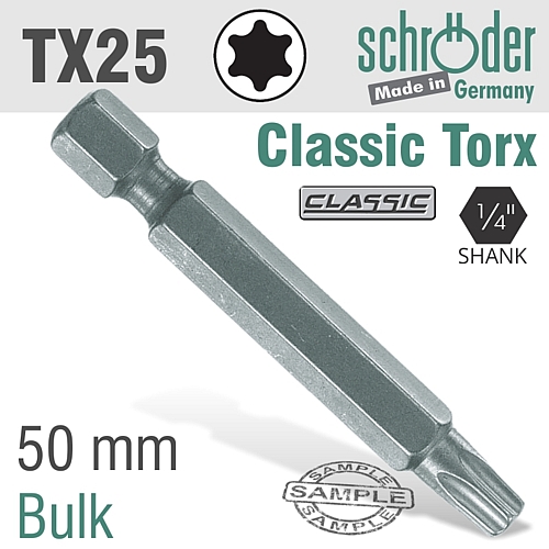 Schroder TORX TX25 x 50mm Power Insert Bit (Bulk) | SC23879